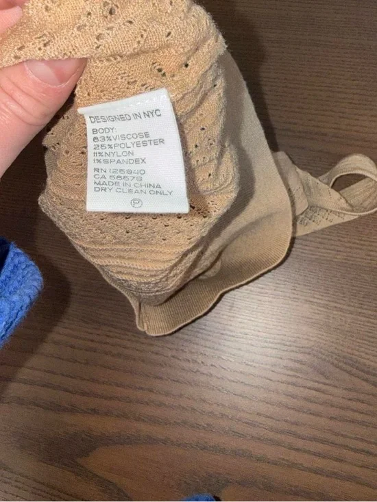 INTERMIX Camel Eyelet Knit Crop Tank - Picture 4 of 8